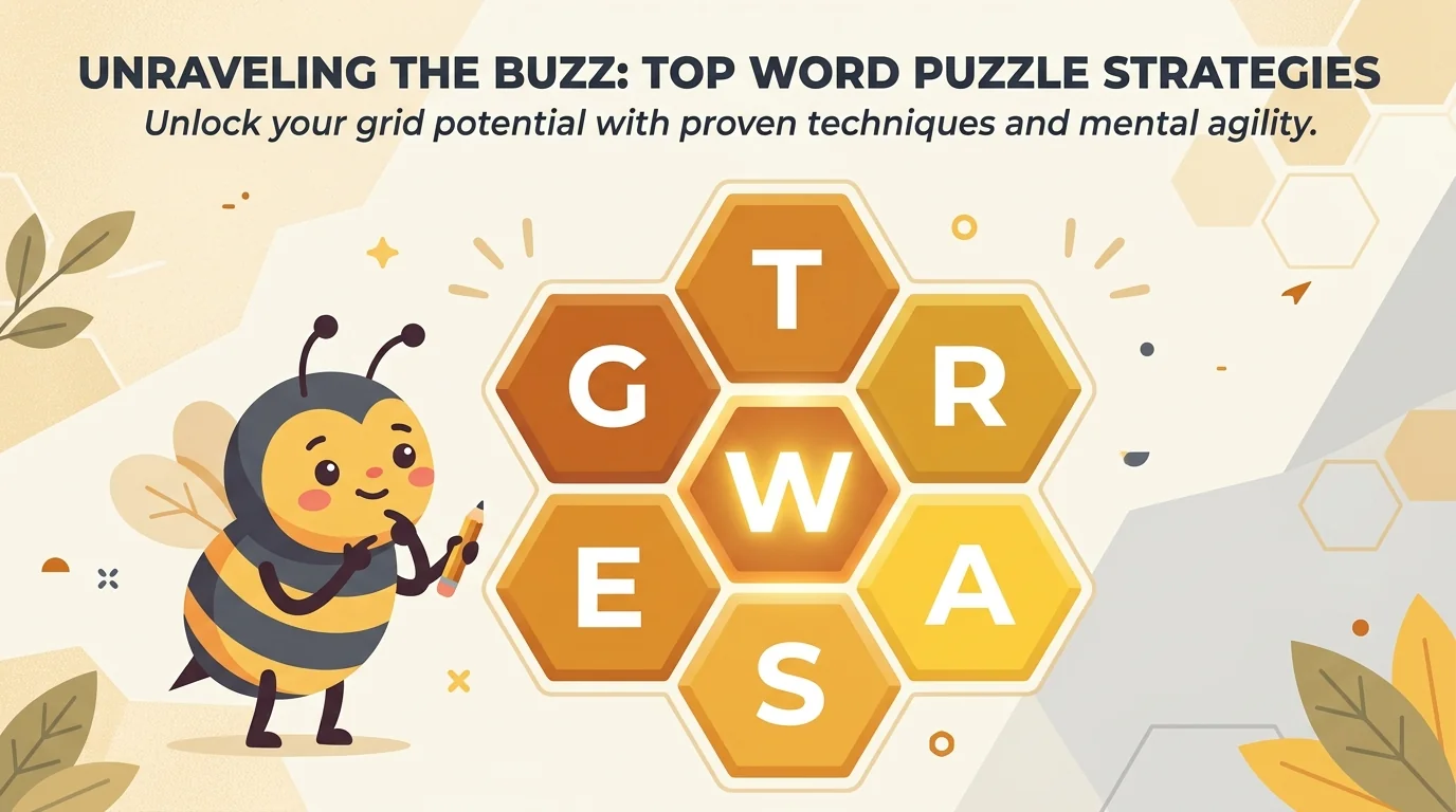 Illustration explaining why is spelling bee so hard with a tough center letter in the hive